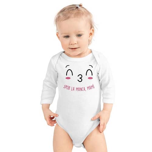 Body bebelus personalizat - Text personalizat cu fata amuzanta, BB01