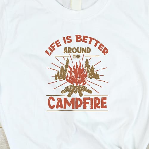 Tricou Personalizat cu ilustratie si text camp fire, 02