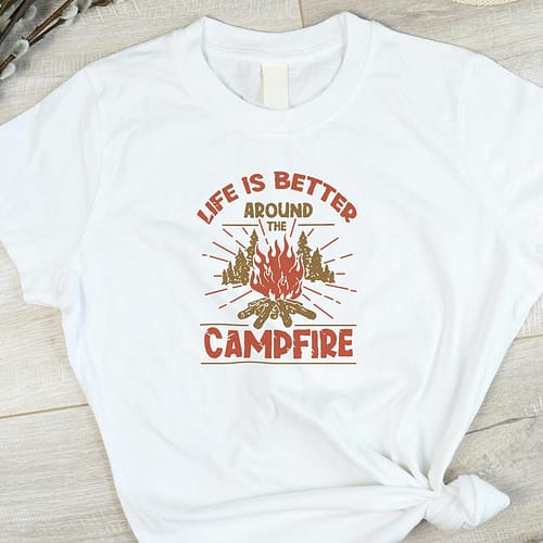 Tricou Personalizat cu ilustratie si text camp fire, 01